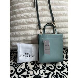 NWT Coach Light Blue Sage Mini Cashin Tote Limited Edition Special